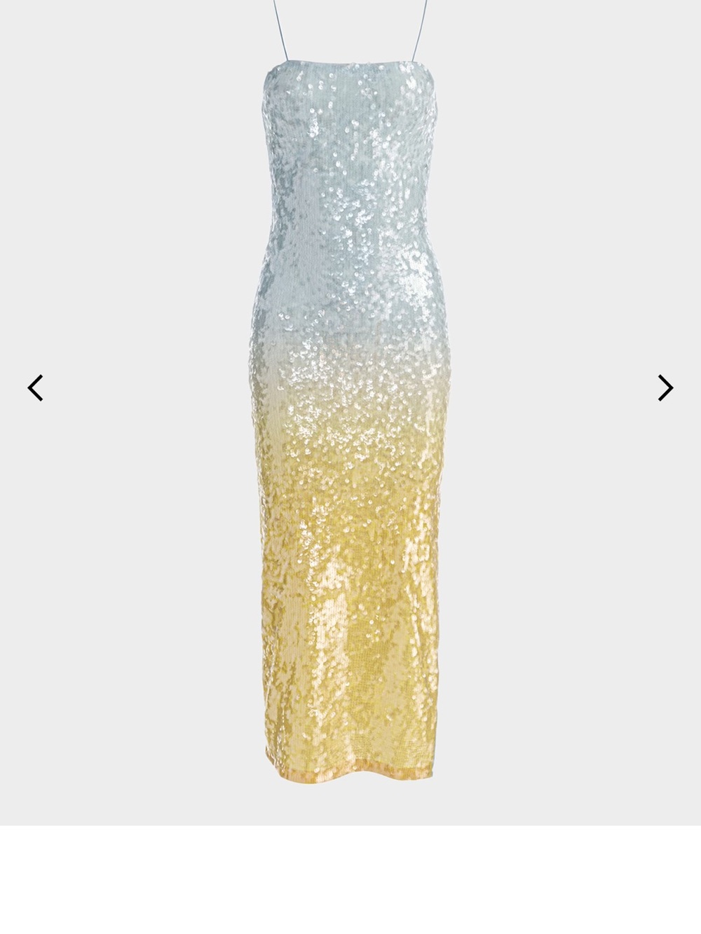 Alice + Olivia Pale Blue to Yellow Sequin Ombre Maxi Dress